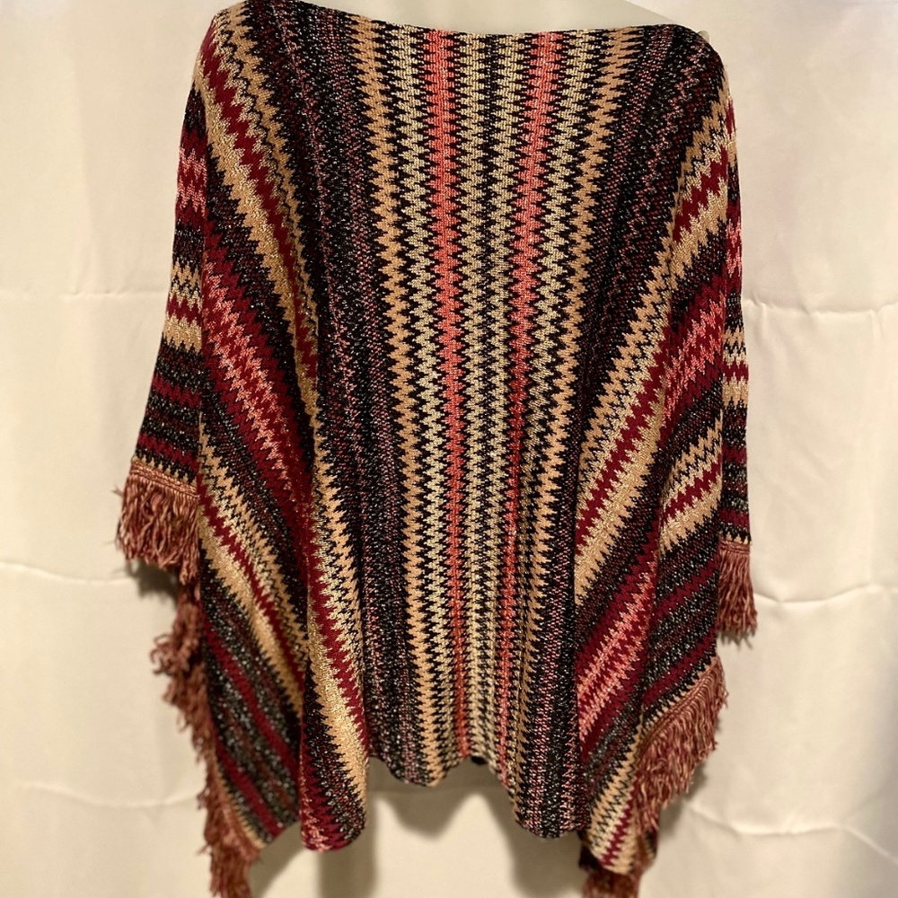 Womens Boho Poncho Knit Fringe Rhuana XXS/XS